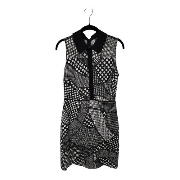Marc New York Black and White Polka Dot Sleeveless Collared Dress Size 6 - Picture 1 of 7